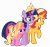 Size: 6400x6018 | Tagged: safe, artist:emeraldblast63, luster dawn, sunset shimmer, twilight sparkle, alicorn, pony, unicorn, g4, the last problem, female, filly, filly luster dawn, implied lesbian, implied magical lesbian spawn, implied shipping, implied sunsetsparkle, mare, simple background, transparent background, twilight sparkle (alicorn), younger