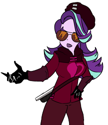 Size: 1110x1282 | Tagged: safe, starlight glimmer, equestria girls, g4, dirk strider, female, homestuck, rogue of heart, simple background, solo, sunglasses, transparent background