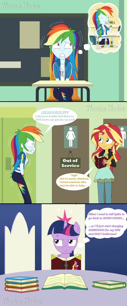  2345691 Safe Artist phantomshadow051 Rainbow Dash Sunset Shimmer 