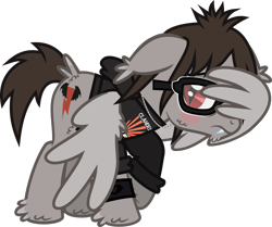 Size: 1221x1019 | Tagged: safe, artist:lightningbolt, pegasus, pony, undead, vampire, vampony, g4, .svg available, bags under eyes, blushing, butt fluff, cheek fluff, clandestine industries, clothes, covering, ear fluff, embarrassed, fangs, floppy ears, fluffy, glasses, hoodie, hoof fluff, jewelry, male, mikey way, my chemical romance, necklace, ponified, raised hoof, show accurate, shy, simple background, slit pupils, solo, svg, tail feathers, transparent background, vector, wing hands, wings, wristband