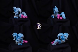 Size: 1600x1065 | Tagged: safe, artist:shuxer59, trixie, pony, unicorn, g4, clothes, craft, female, jacket, mare, on side, photo, ponies in socks, sculpture, socks, thigh highs