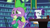 Size: 1920x1080 | Tagged: safe, screencap, rarity, spike, dragon, pony, unicorn, dragon dropped, g4, my little pony: friendship is magic, baby dragon, board game, bookshelf, claws, cute, cute little fangs, duo, eyeshadow, fangs, female, floppy ears, hooves together, ignorant, lidded eyes, makeup, mare, poor spike, sad, sitting, smiling, upset, wavy mouth, winged spike, wings