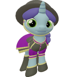 Size: 693x720 | Tagged: safe, artist:topsangtheman, spring rain, pony, unicorn, g4, 3d, clothes, female, hat, looking at you, simple background, solo, source filmmaker, transparent background, uniform