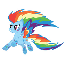 Size: 800x800 | Tagged: safe, rainbow dash, pegasus, pony, g4, colored wings, concept art, female, gradient hooves, mare, multicolored wings, rainbow power, simple background, solo, white background, wings