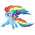 Size: 800x800 | Tagged: safe, rainbow dash, pegasus, pony, g4, colored wings, concept art, female, gradient hooves, mare, multicolored wings, rainbow power, simple background, solo, white background, wings