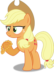 Size: 2408x3266 | Tagged: safe, artist:anime-equestria, applejack, earth pony, pony, g4, female, heart, high res, jewelry, love, mare, necklace, ponytail, simple background, smiling, solo, transparent background, vector