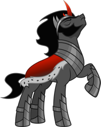 Size: 1992x2490 | Tagged: safe, artist:byteslice, king sombra, pony, umbrum, unicorn, the beginning of the end, .svg available, armor, arrogant, clothes, curved horn, cute, ethereal mane, eyes closed, flowing mane, frown, horn, male, nose in the air, peytral, raised hoof, robe, simple background, solo, sombradorable, stallion, svg, transparent background, vector