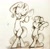 Size: 2048x1990 | Tagged: safe, artist:oofycolorful, rarity, sweetie belle, pony, unicorn, g4, belle sisters, bipedal, cute, diasweetes, eyes closed, female, grayscale, monochrome, pencil drawing, raribetes, siblings, simple background, sisters, sparkles, stretching, traditional art, white background