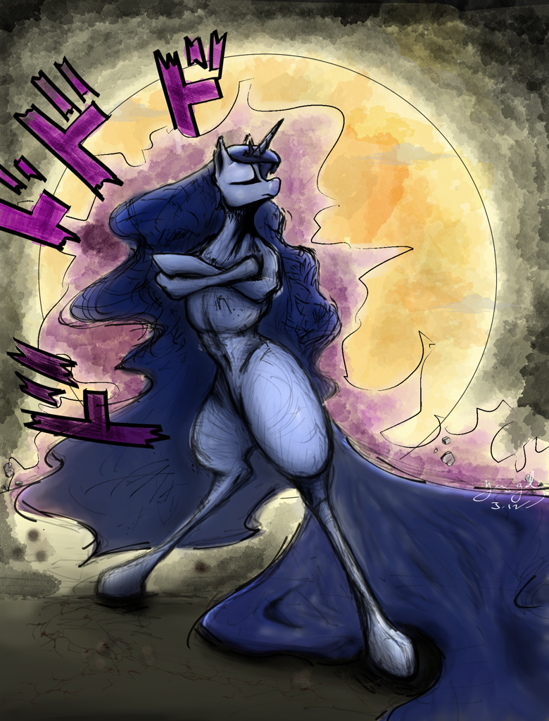 Mlp Menancing #2346310 - safe, artist:ymsgelgoog, princess luna, alicorn, pony, g4 ...