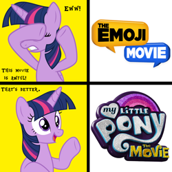 Size: 1300x1300 | Tagged: safe, twilight sparkle, alicorn, pony, g4, my little pony: the movie, exploitable meme, hotline bling, meme, the emoji movie, twilight sparkle (alicorn)