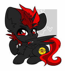 Size: 2000x2200 | Tagged: safe, artist:etoz, oc, oc only, oc:dark star, alicorn, pony, alicorn oc, blushing, chibi, cute, high res, horn, male, requested art, simple background, sketch, smiling, stallion, wings