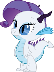 Size: 4330x5755 | Tagged: safe, artist:shadowdashthebat, rarity, dragon, g4, absurd resolution, baby, baby dragon, dragoness, dragonified, female, raridragon, simple background, solo, species swap, transparent background, vector