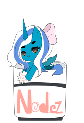 Size: 742x1077 | Tagged: safe, artist:gitsudoptions, oc, oc:fleurbelle, alicorn, pony, alicorn oc, bow, female, food, hair bow, horn, mare, noodles, simple background, transparent background, wingding eyes, wings, yellow eyes