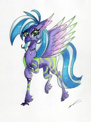 Size: 2373x3173 | Tagged: safe, artist:luxiwind, oc, oc only, oc:air symphony, hippogriff, cute, female, high res, hippogriff oc, solo, traditional art