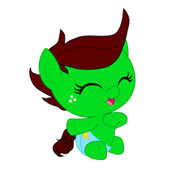 Size: 2449x2449 | Tagged: safe, artist:optimusv42, oc, oc:jungle heart, oc:jungle jewel, earth pony, pony, baby, baby pony, chest pounding, foal, friendship troopers, high res, my little pony friendship troopers