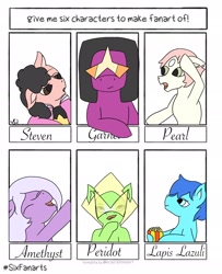 Size: 2026x2495 | Tagged: safe, artist:snow quill, earth pony, gem (race), gem pony, hybrid, pony, amethyst (steven universe), crossover, crystal gems, female, fusion, garnet (steven universe), gem, gem fusion, group, high res, lapis lazuli (steven universe), male, mare, pearl, pearl (steven universe), peridot (steven universe), ponified, sextet, six fanarts, spoilers for another series, stallion, steven quartz universe, steven universe, steven universe future