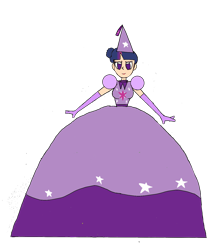 Size: 1480x1669 | Tagged: safe, artist:recommender440, twilight sparkle, human, g4, 1000 hours in ms paint, beautiful, beautiful eyes, beautiful hair, clothes, dress, female, gloves, gown, happy, hennin, humanized, lidded eyes, lips, lipstick, looking at someone, looking at you, princess, request, simple background, smiling, smiling at you, solo, stars, symbol, transparent background