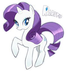 Size: 707x744 | Tagged: safe, artist:moudoku, rarity, pony, unicorn, g4, cute, female, mare, open mouth, raribetes, simple background, solo, white background