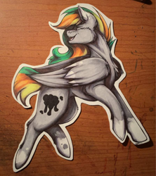 Size: 804x904 | Tagged: safe, artist:zsigm0nd, oc, oc only, oc:odd inks, pegasus, pony, female, mare, photo, solo, traditional art