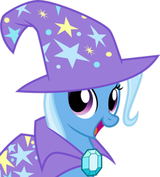 Size: 800x890 | Tagged: safe, artist:smhungary, trixie, pony, unicorn, g4, cape, clothes, cute, diatrixes, female, hat, open mouth, simple background, solo, transparent background, trixie's cape, trixie's hat, vector