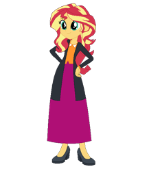 Size: 521x600 | Tagged: safe, artist:cartoonmasterv3, sunset shimmer, equestria girls, g4, alternate universe, clothes, female, hand on hip, long skirt, simple background, skirt, solo, transparent background, vector, wizarding world