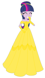Size: 373x635 | Tagged: safe, artist:allegro15, artist:selenaede, twilight sparkle, alicorn, equestria girls, g4, alternate hairstyle, base used, beauty and the beast, belle, clothes, crossover, disney, disney princess, dress, female, gloves, gown, princess belle, simple background, solo, transparent background, twilight sparkle (alicorn)
