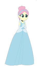 Size: 354x622 | Tagged: safe, artist:allegro15, artist:selenaede, fluttershy, equestria girls, g4, alternate hairstyle, base used, cinderella, cindershy, clothes, crossover, disney, disney princess, dress, female, gloves, gown, headband, simple background, solo, transparent background