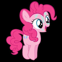 Size: 420x420 | Tagged: safe, pinkie pie, earth pony, pony, g4, cute, diapinkes, female, filly, filly pinkie pie, jumping, mare, not a vector, smiling, solo, younger