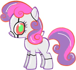 Size: 400x367 | Tagged: safe, edit, sweetie belle, pegasus, pony, robot, robot pony, friendship is witchcraft, g4, 1000 hours in ms paint, cute, diasweetes, female, filly, pegasus sweetie belle, race swap, recolor, sweetie bot