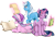 Size: 2200x1480 | Tagged: safe, artist:zuckergelee, starlight glimmer, trixie, twilight sparkle, alicorn, pony, unicorn, g4, alicornified, alternate hairstyle, book, cheek fluff, chest fluff, dimples of venus, ear fluff, female, freckles, glowing horn, horn, leg fluff, magic, mare, notepad, pencil, race swap, reading, scroll, simple background, starlicorn, telekinesis, transparent background, trio, trio female, twilight sparkle (alicorn), writing