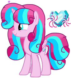 Size: 941x1034 | Tagged: safe, artist:徐詩珮, oc, oc only, oc:aurora heart (徐詩珮), alicorn, pony, alicorn oc, base used, crystal heart, female, horn, magical lesbian spawn, mare, offspring, offspring's offspring, parent:oc:bubble sparkle, parent:princess flurry heart, parents:canon x oc, parents:flurrybble, product of incest, simple background, smiling, solo, transparent background, wings