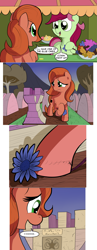 Size: 1245x3206 | Tagged: safe, artist:wadusher0, oc, oc only, oc:pun, earth pony, pony, ask pun, ask, female, flower, gravestone, mare