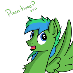 Size: 1200x1200 | Tagged: safe, artist:ponynamedmixtape, oc, oc only, oc:shockwave, pegasus, pony, grooming, male, owo, preening, simple background, solo, text, transparent background