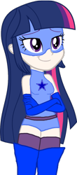 Size: 462x1050 | Tagged: safe, artist:3d4d, twilight sparkle, human, equestria girls, g4, boots, clothes, female, human coloration, magic gaia, shoes, simple background, socks, solo, superhero, thigh boots, thigh highs, transparent background