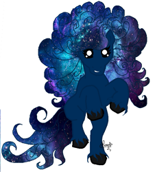 Size: 643x657 | Tagged: safe, artist:fourtrisdraws, oc, oc only, earth pony, pony, earth pony oc, ethereal mane, galaxy mane, rearing, signature, simple background, solo, unshorn fetlocks, white background