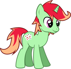 Size: 3030x2916 | Tagged: safe, artist:lightningbolt, derpibooru exclusive, oc, oc only, oc:jonin, pony, unicorn, g4, cutie mark, high res, male, show accurate, simple background, smiling, solo, stallion, transparent background, vector