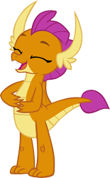 Size: 3729x6001 | Tagged: safe, artist:memnoch, smolder, dragon, g4, cute, dragoness, female, hands on belly, laughing, simple background, smolderbetes, solo, transparent background, vector
