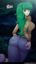 Size: 900x1600 | Tagged: safe, alternate version, artist:clouddg, wallflower blush, human, equestria girls, g4, ass, breasts, busty wallflower blush, butt, female, human coloration, looking at you, looking back, looking back at you, multiple variants, solo, wallflower butt