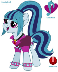 Size: 1184x1463 | Tagged: safe, artist:paolahedgehog, sonata dusk, earth pony, pony, equestria girls, g4, clothed ponies, clothes, cute, equestria girls ponified, female, gem, ponified, simple background, siren gem, solo, sonatabetes, white background