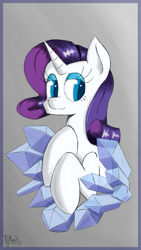 Size: 2250x4000 | Tagged: safe, artist:pigmanxx, rarity, pony, unicorn, g4, crystal, female, high res, mare, simple background, solo