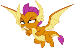 Size: 6371x4119 | Tagged: safe, artist:memnoch, smolder, dragon, g4, what lies beneath, angry, dragoness, female, flying, simple background, solo, transparent background, vector
