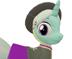 Size: 876x720 | Tagged: safe, artist:topsangtheman, cornetta, pony, unicorn, g4, 3d, close-up, clothes, female, hat, simple background, solo, source filmmaker, transparent background, uniform