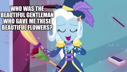 Size: 1280x720 | Tagged: safe, edit, edited screencap, screencap, trixie, equestria girls, g4, my little pony equestria girls: better together, street magic with trixie, caption, image macro, meme, text