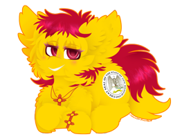 Size: 1024x824 | Tagged: safe, artist:vanillaswirl6, oc, oc only, oc:new mexico, pony, vanillaswirl6's state ponies, bracelet, fluffy, jewelry, male, necklace, prone, simple background, sitting, solo, transparent background