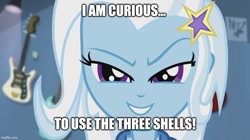 Size: 888x499 | Tagged: safe, edit, edited screencap, screencap, trixie, equestria girls, g4, guitar centered, my little pony equestria girls: rainbow rocks, caption, demolition man, image macro, imgflip, meme, reference, text