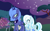 Size: 1400x864 | Tagged: safe, artist:snowmoon333, princess luna, oc, oc:snowdrop, alicorn, pegasus, pony, g4, flower, heart eyes, night, s1 luna, stars, tree, wingding eyes