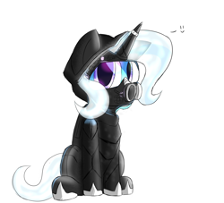 Size: 2598x2362 | Tagged: safe, artist:jubyskylines, trixie, pony, unicorn, g4, female, hazmat suit, high res, looking at you, mare, simple background, sitting, solo, white background
