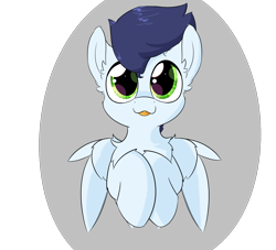 Size: 2598x2362 | Tagged: safe, artist:jubyskylines, soarin', pegasus, pony, g4, :3, :p, chest fluff, cute, featured image, high res, looking at you, male, simple background, smiling, smiling at you, soarinbetes, solo, stallion, tongue out, transparent background, wings