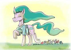 Size: 1528x1080 | Tagged: safe, artist:animatorwil, mistmane, pony, unicorn, campfire tales, g4, female, flower, solo