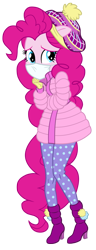 Size: 345x900 | Tagged: safe, artist:sapphiregamgee, pinkie pie, equestria girls, g4, boots, clothes, coat, face mask, female, ponied up, shoes, simple background, solo, transparent background